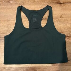 Girlfriend Collective Paloma Racerback Sports Bra in Dark Green Moss